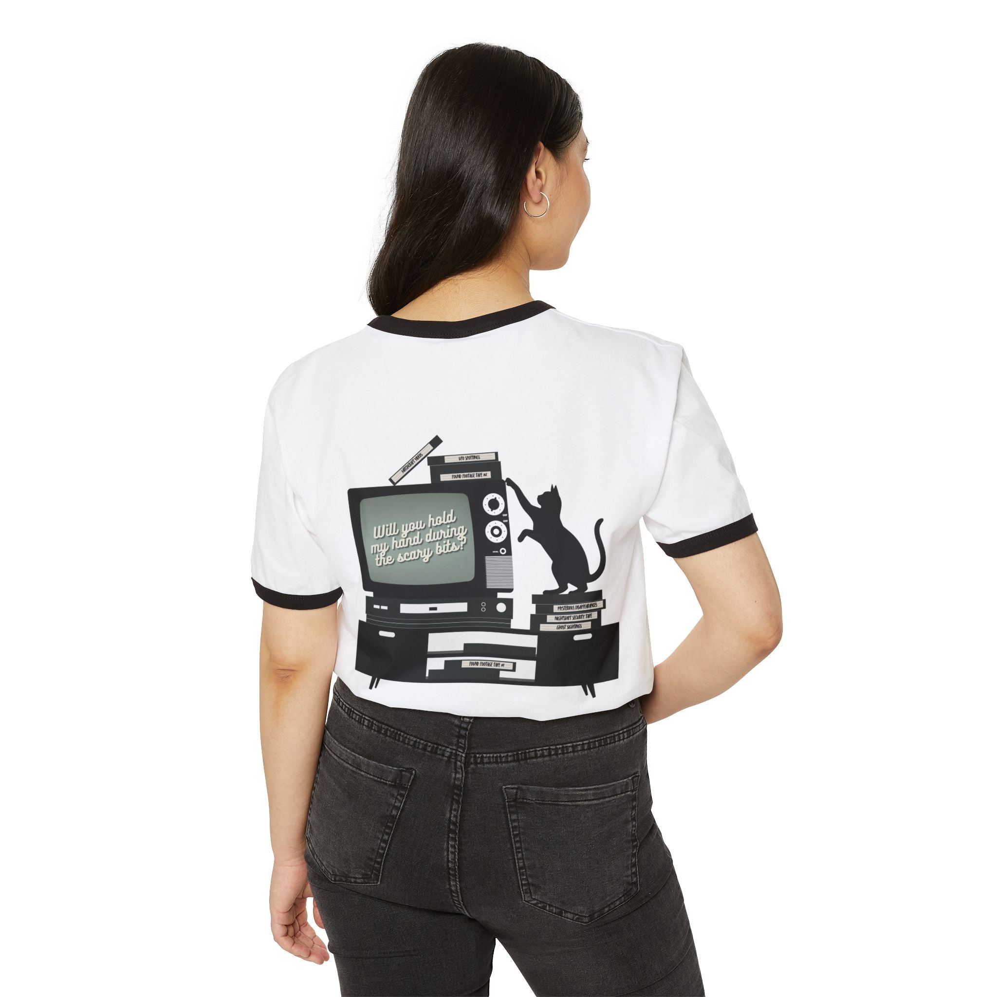 "Scaredy Cat Horror Club" Ringer T-Shirt