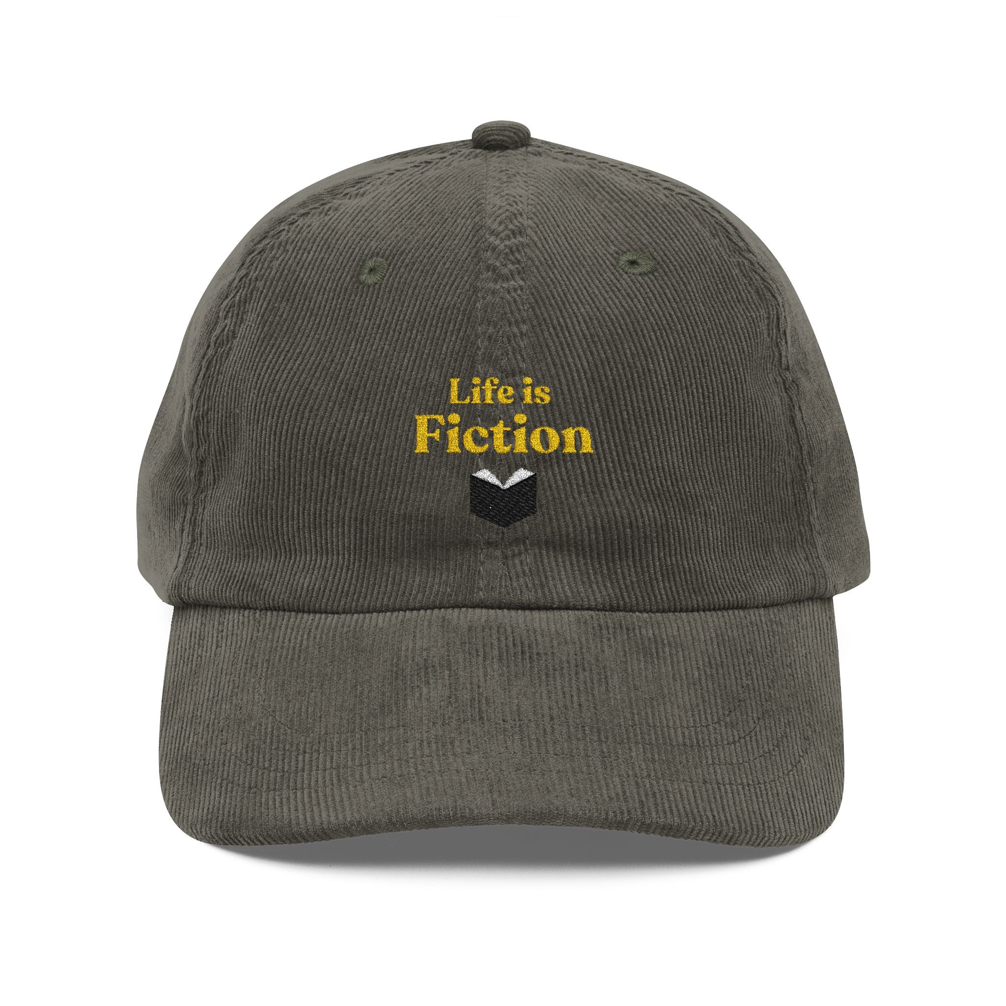 "Life is Fiction" Corduroy Embroidered Cap