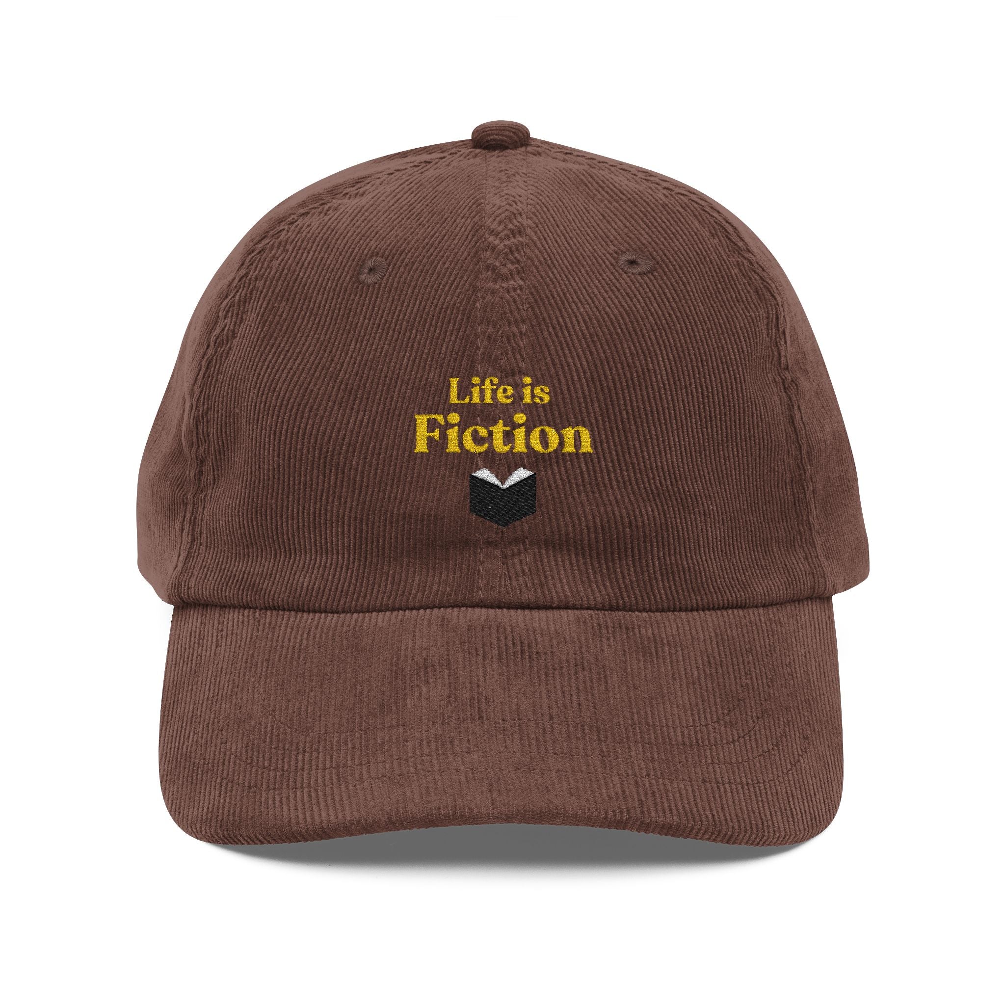 "Life is Fiction" Corduroy Embroidered Cap