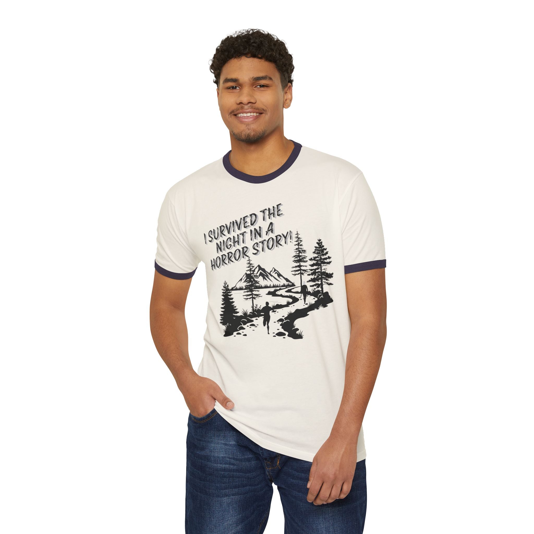 "I Survived the Night in a Horror Story" Ringer T-Shirt