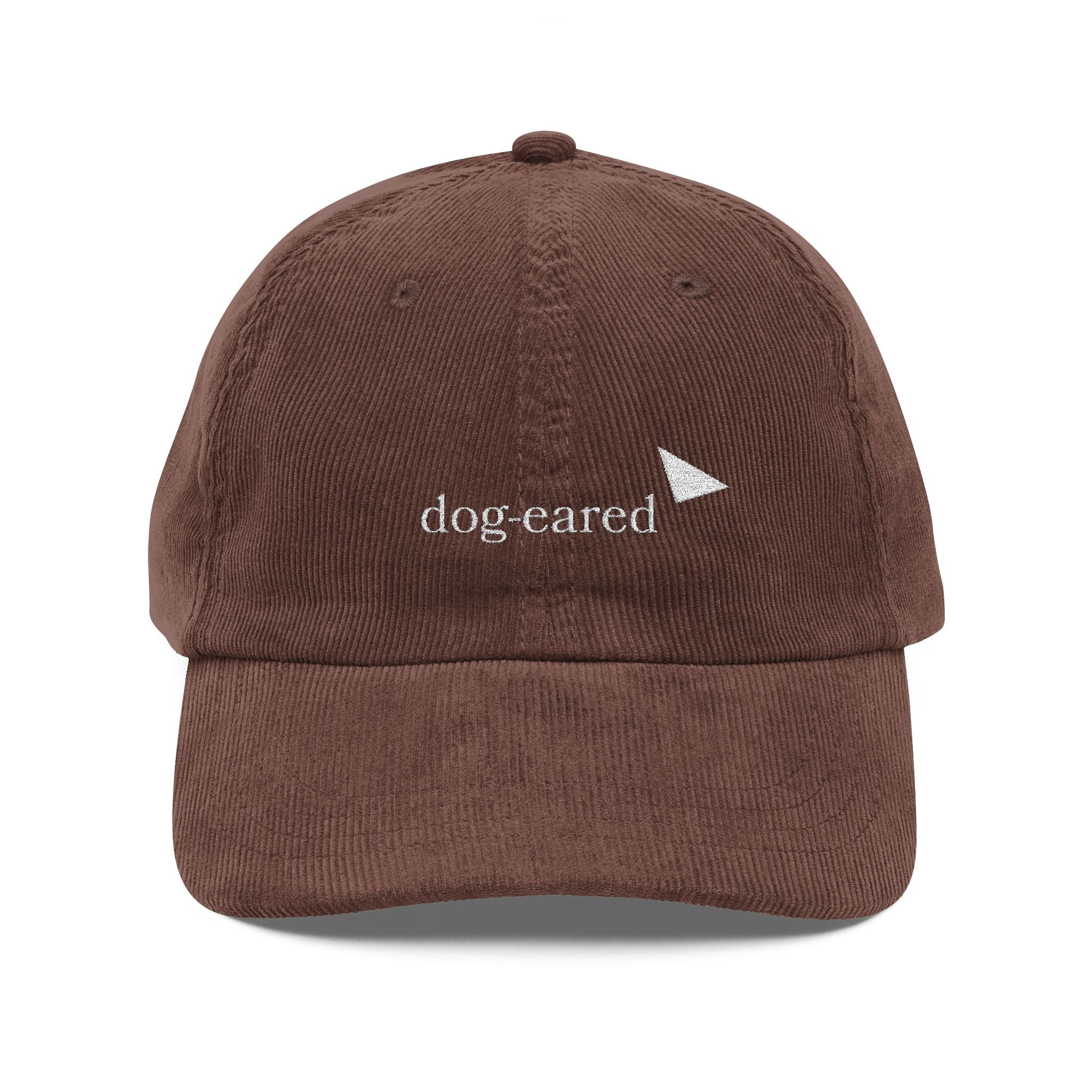 "Dog-eared" Corduroy Embroidered Cap