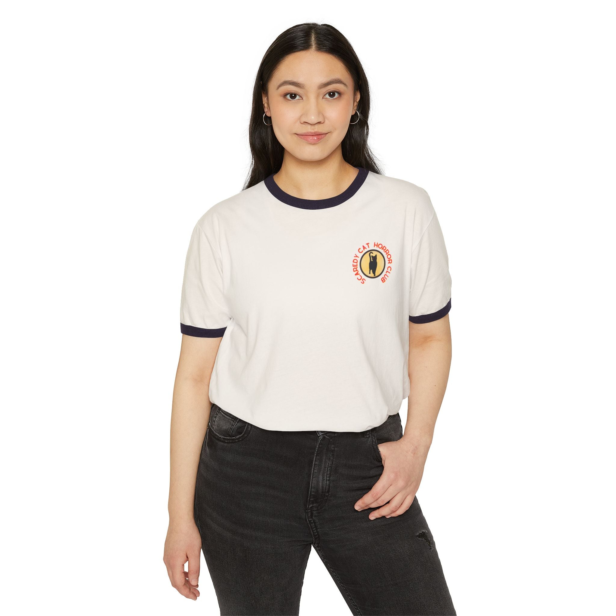 "Scaredy Cat Horror Club" Ringer T-Shirt
