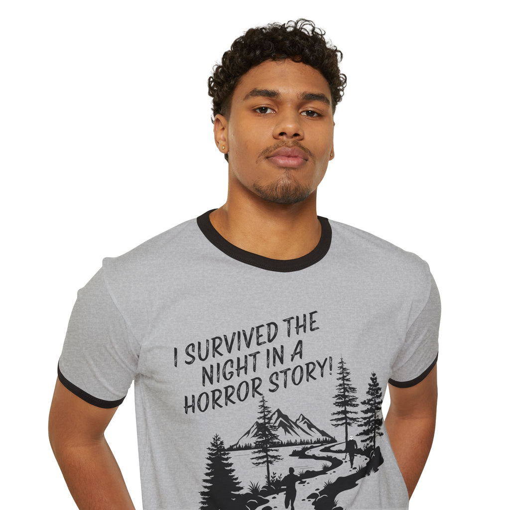 "I Survived the Night in a Horror Story" Ringer T-Shirt
