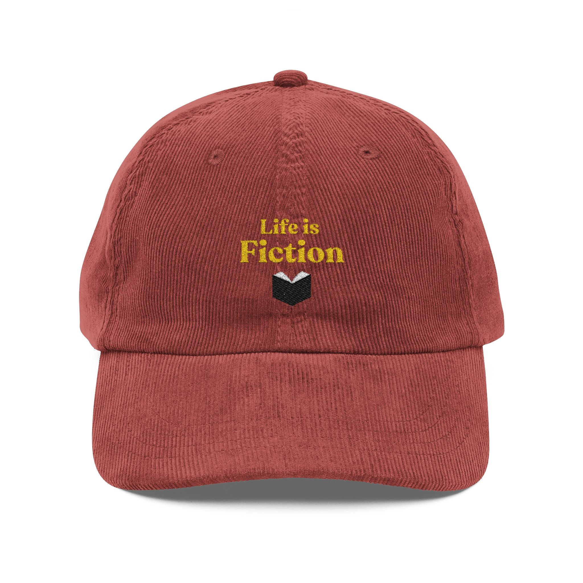 "Life is Fiction" Corduroy Embroidered Cap
