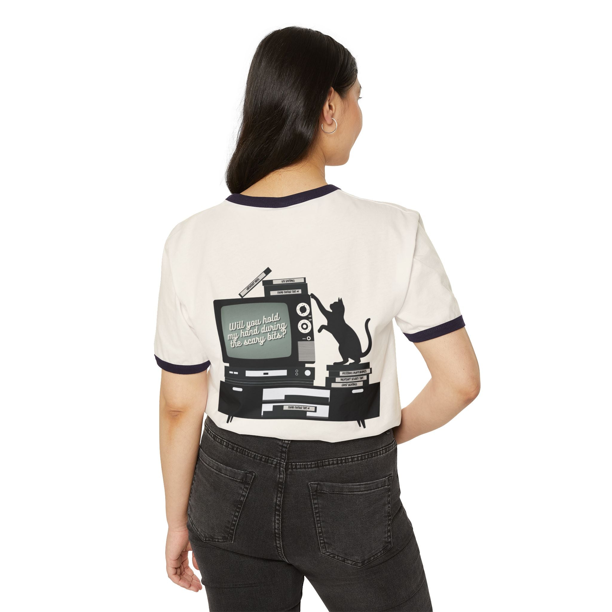 "Scaredy Cat Horror Club" Ringer T-Shirt
