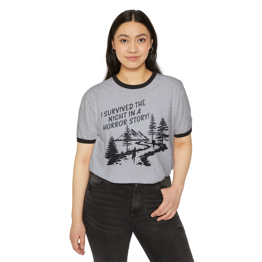 "I Survived the Night in a Horror Story" Ringer T-Shirt