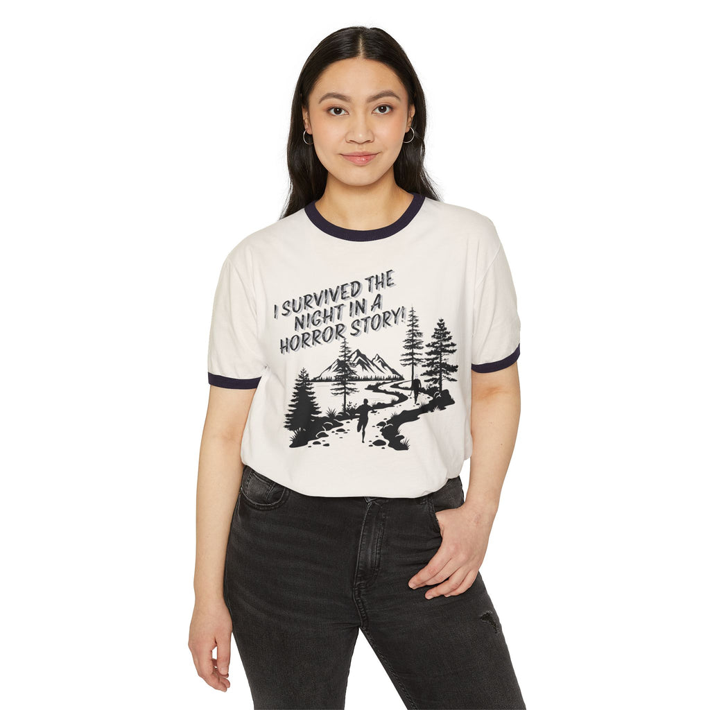 "I Survived the Night in a Horror Story" Ringer T-Shirt