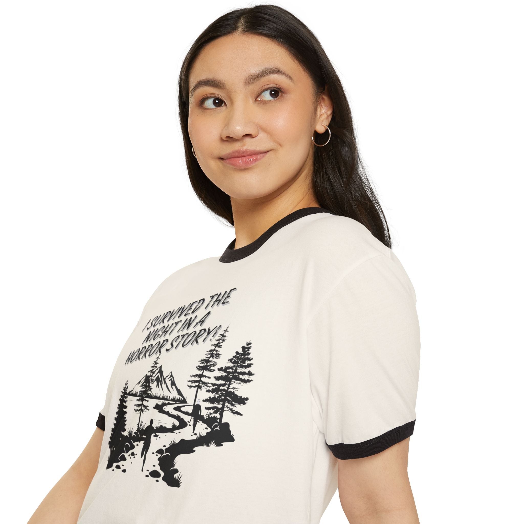 "I Survived the Night in a Horror Story" Ringer T-Shirt