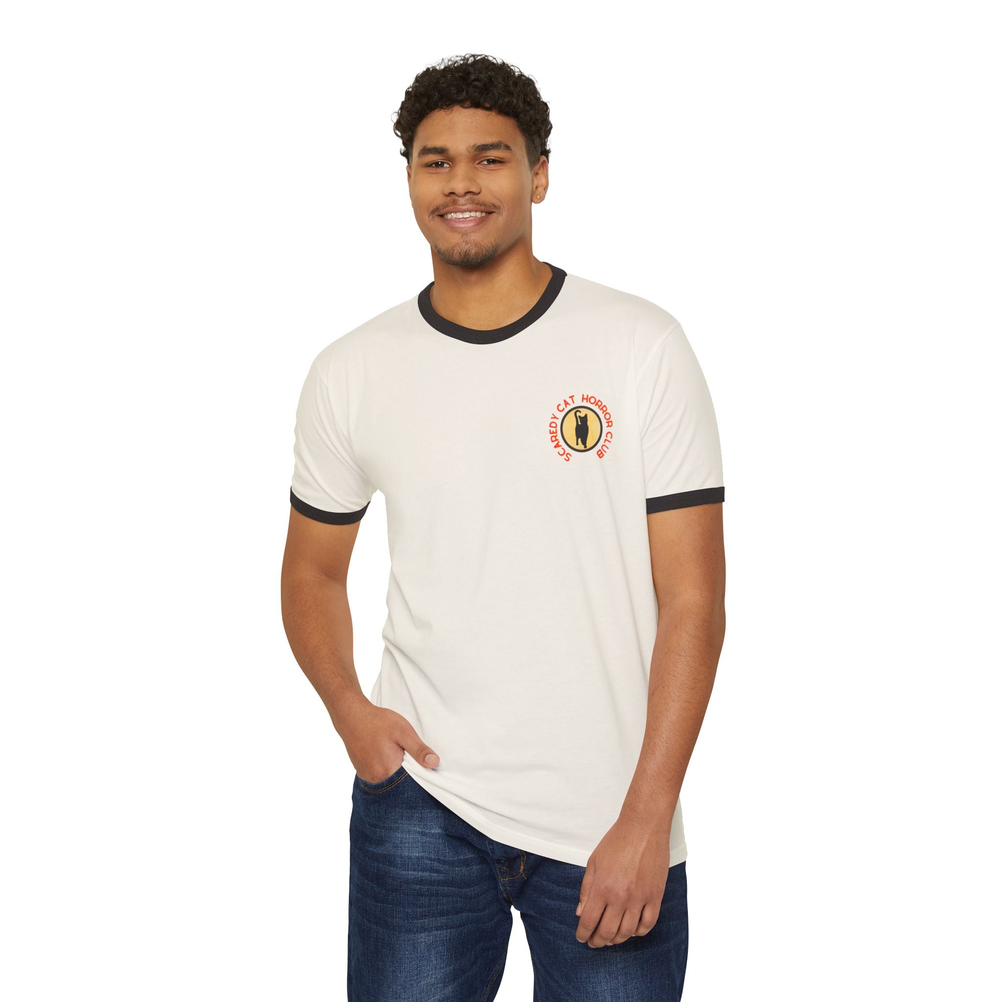 "Scaredy Cat Horror Club" Ringer T-Shirt