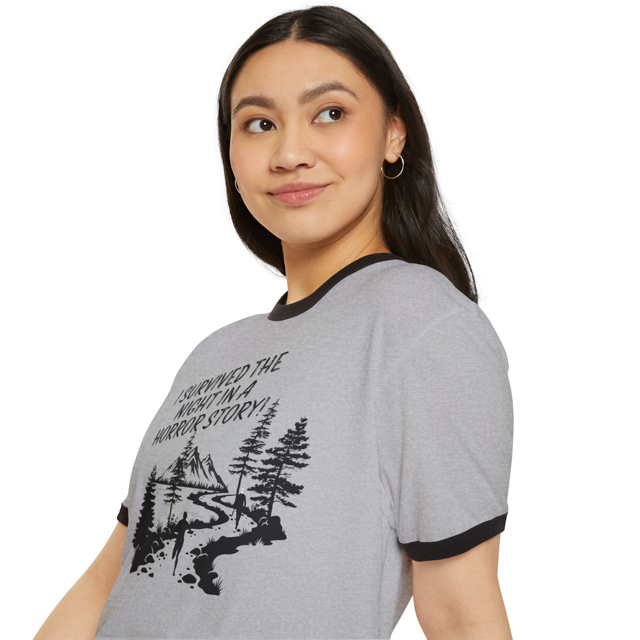 "I Survived the Night in a Horror Story" Ringer T-Shirt