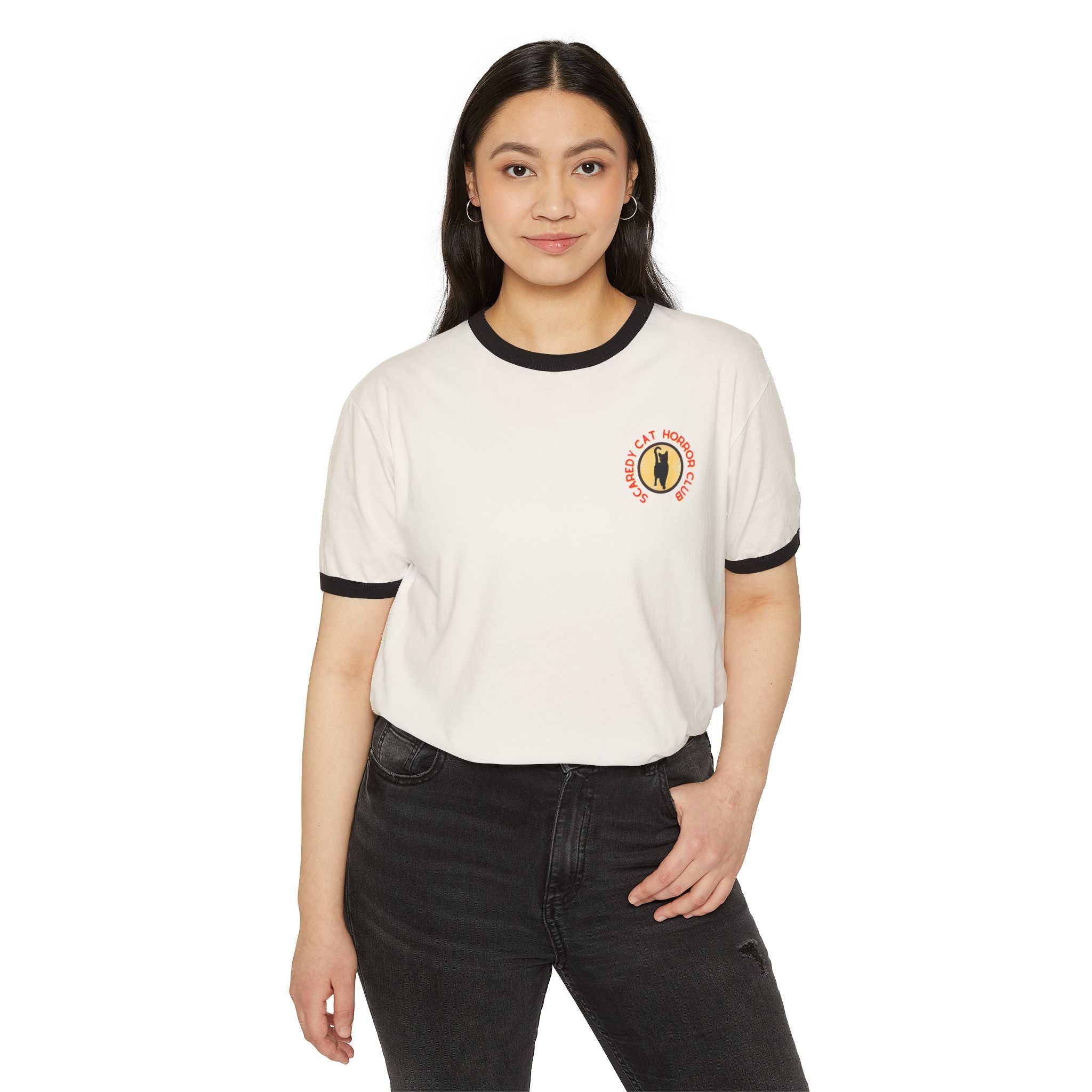 "Scaredy Cat Horror Club" Ringer T-Shirt