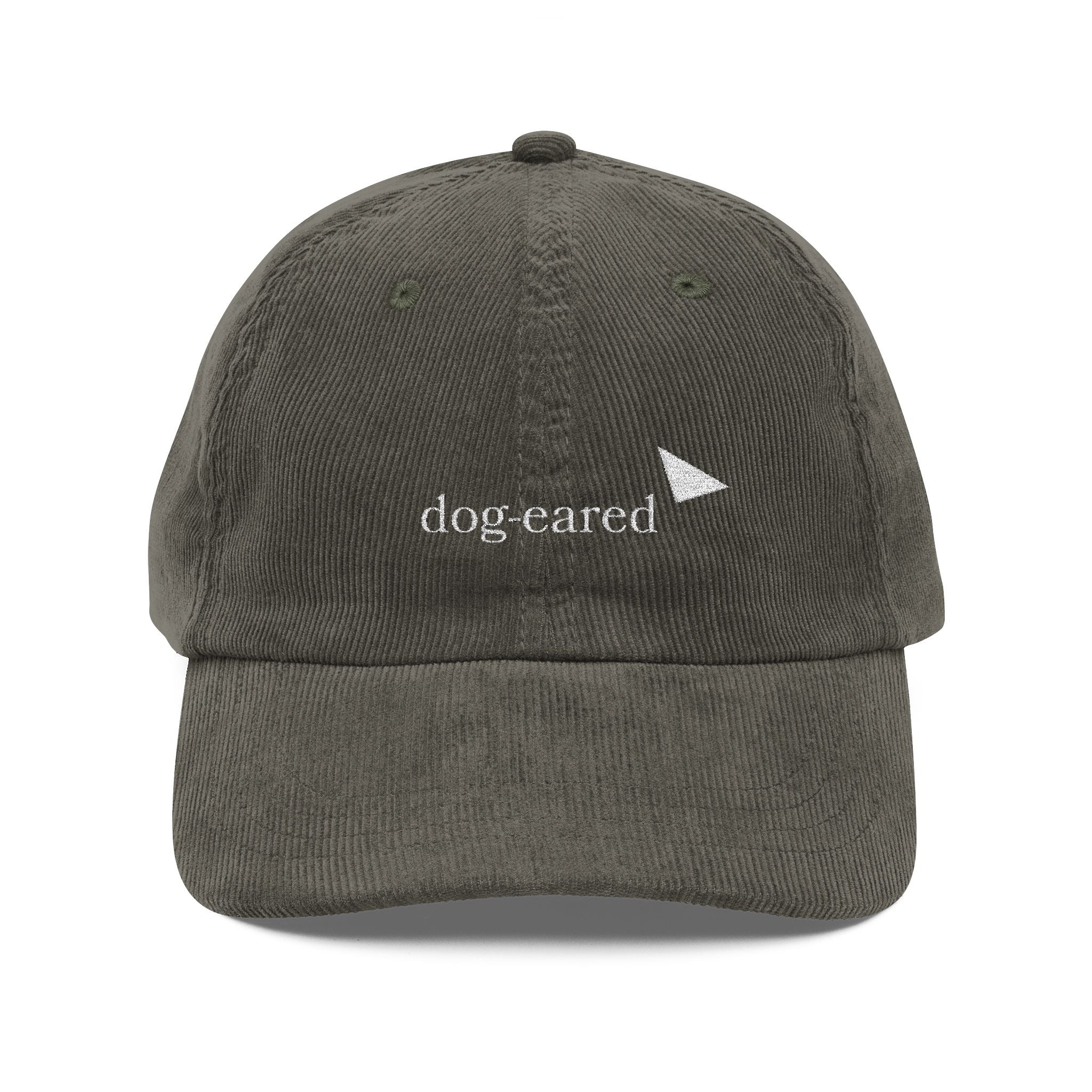 "Dog-eared" Corduroy Embroidered Cap