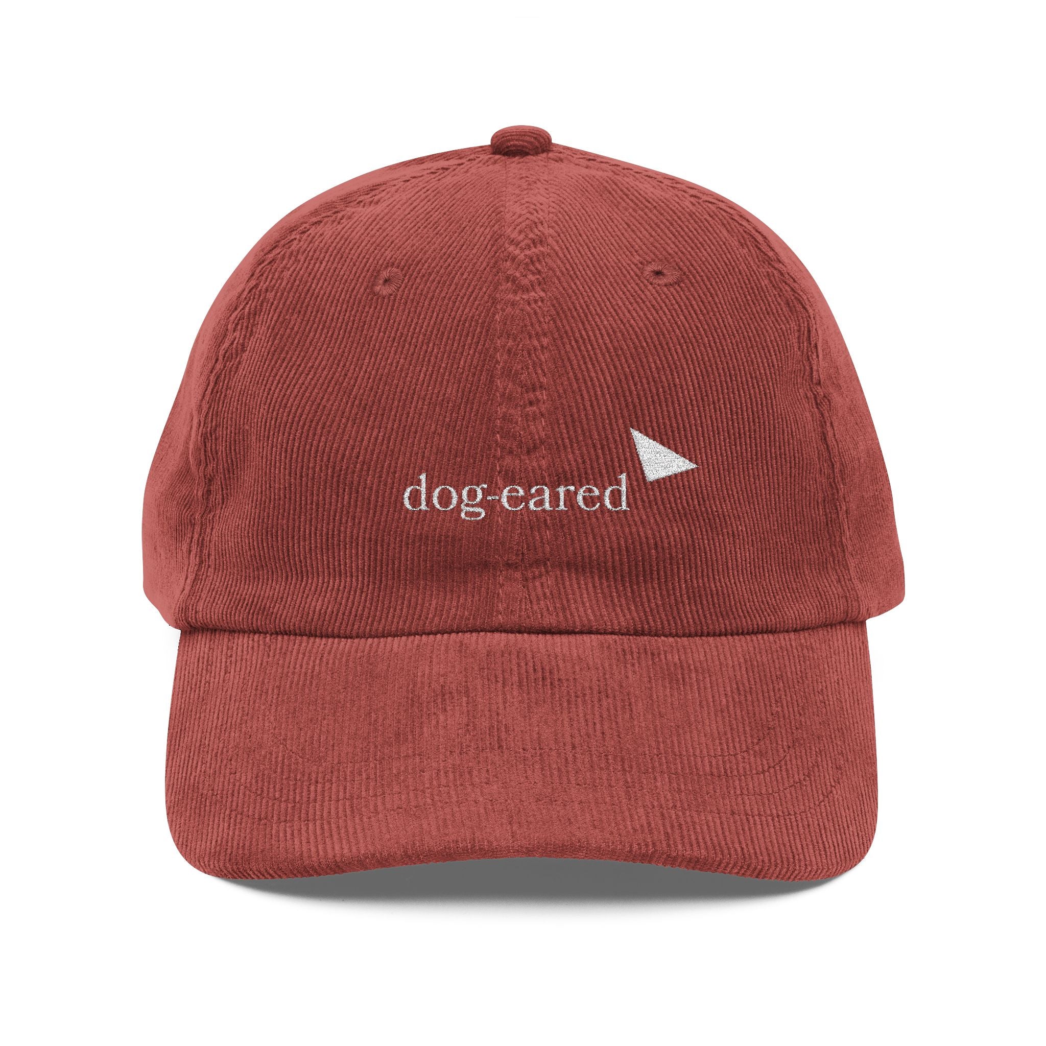 "Dog-eared" Corduroy Embroidered Cap