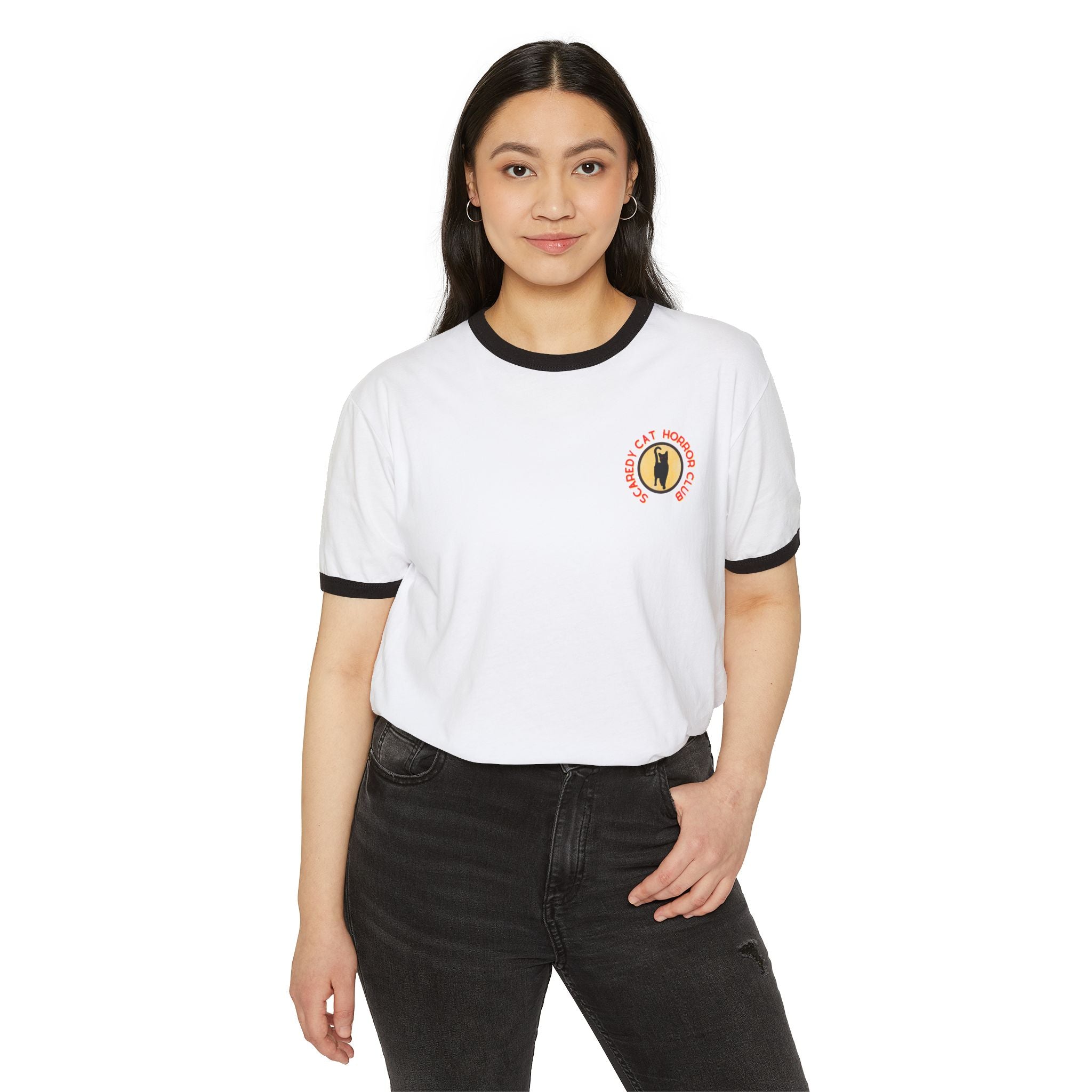 "Scaredy Cat Horror Club" Ringer T-Shirt